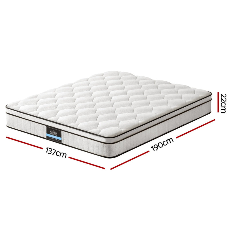 Mireya 22cm Thick Euro Top Pocket Spring Mattress - Double