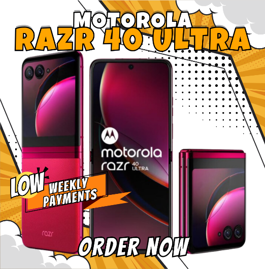 Motorola razr 40 Ultra 5G 256GB Storage + 8GB RAM - 6.9"/3.6" FHD Display - Dual SIM (Nano SIM + eSIM) Unlocked Android 13 Flip Phone - UK/EU Version (Viva Magenta)