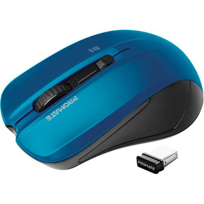 Promate CONTOUR.BL Ergonomic Wireless Mouse - Blue
