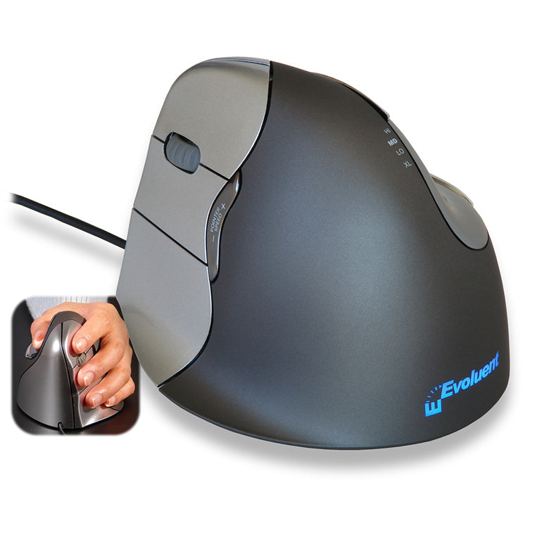 Evoluent VerticalMouse 4 VM4L Left Handed Vertical Ergonomic Wired Mouse