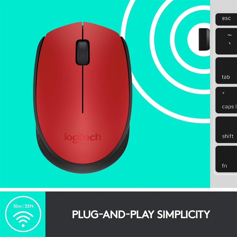 Logitech M171 Wireless Mouse - Red