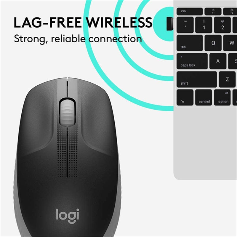 Logitech M190 Full Size Wireless Mouse - Charcoal