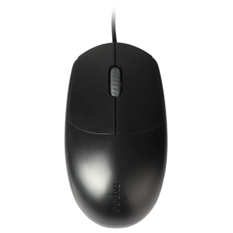Rapoo N100 Wired Optical Ambidextrous USB Mouse - Black