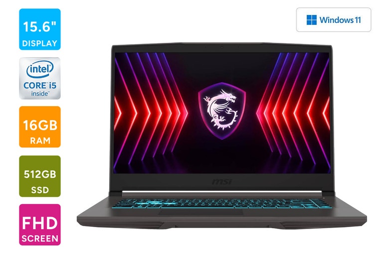 MSI Thin 15 15.6" Full HD i5 RTX4050 Gaming Laptop (16GB, 512GB, B13VE-2275AU)