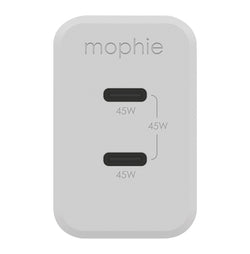 Mophie 45W Dual USB-C GaN Wall Charger PD 2C White
