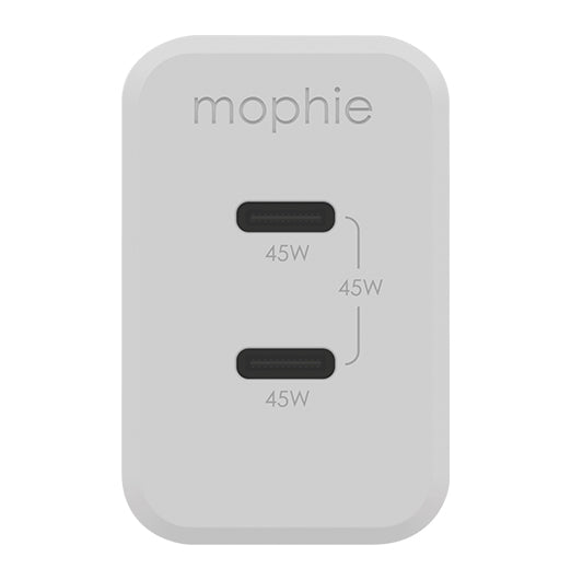 Mophie 45W Dual USB-C GaN Wall Charger PD 2C White
