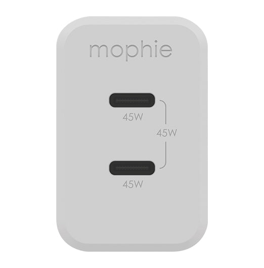 Mophie 45W Dual USB-C GaN Wall Charger PD 2C White