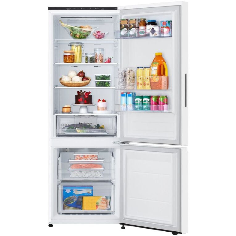 LG 335L Bottom Mount Fridge Freezer - Matte White Finish