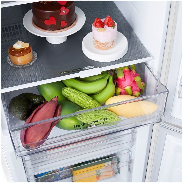 LG 335L Bottom Mount Fridge Freezer - Matte White Finish