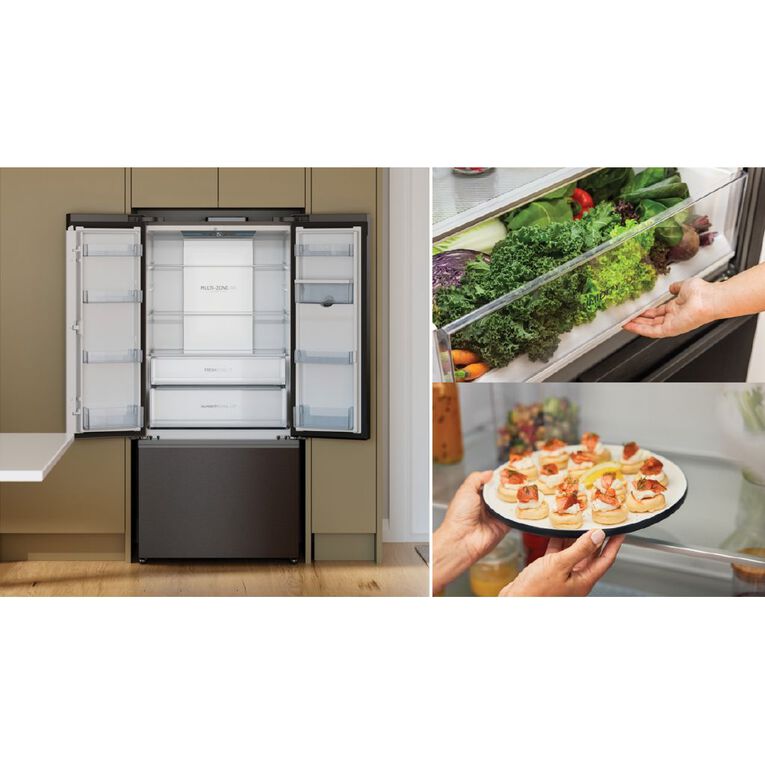 Haier 509L 500 Series French Door Refrigerator Non-plumbed water - Black