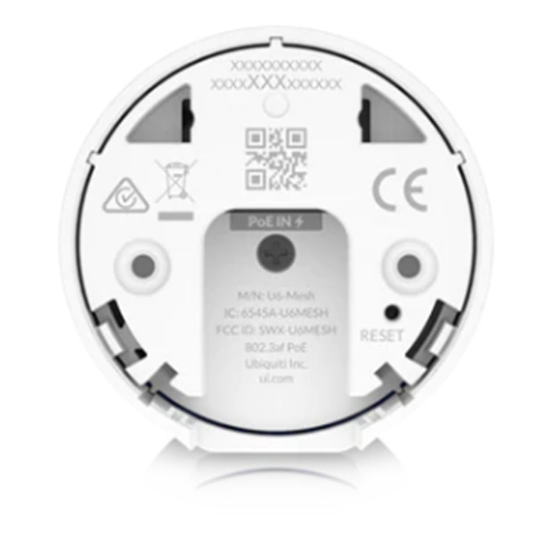 Ubiquiti UniFi U6-Mesh Dual-Band AX5300 Indoor/Outdoor Wi-Fi 6 Access Point, 1 x Gigabit LAN, 48V Passive PoE / 802.3af - 12W, (PoE Adapter Included) - Single Unit