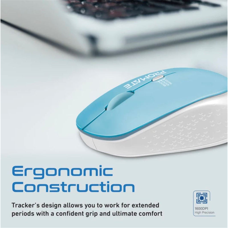 Promate TRACKER.BL Ergonomic Wireless Mouse 800/1200/1600 Dpi. 10m Working Range. Included