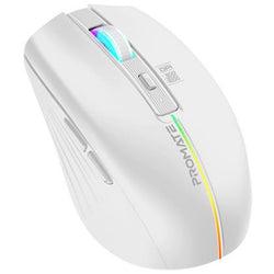 Promate KITT.WHT Ergonomic Wireless Optical Mouse with LED Rainbow Lights & 500mAh