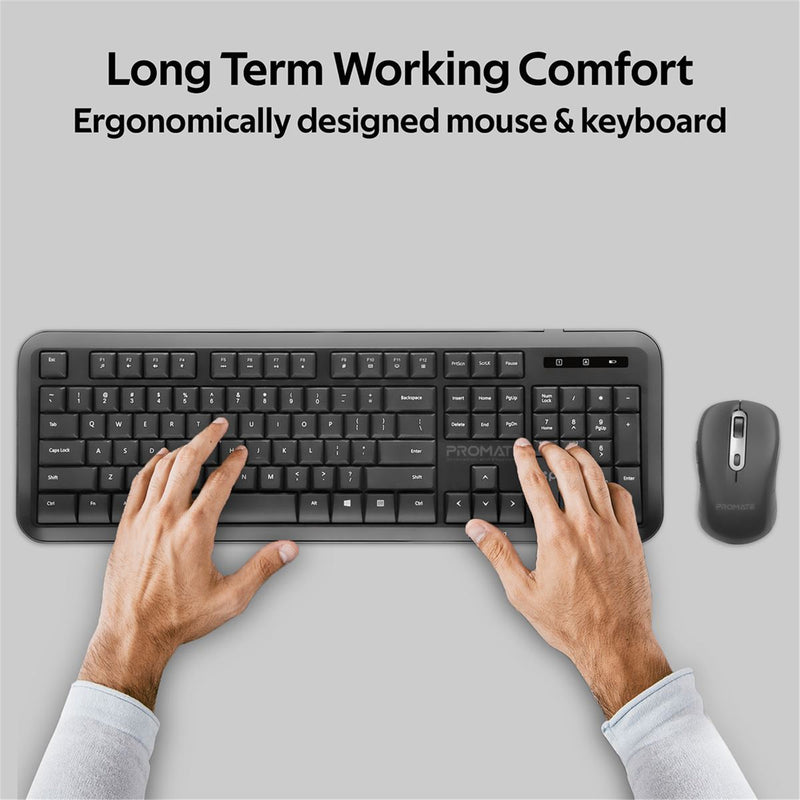 Promate Full Size Wireless Keyboard & Mouse Combo