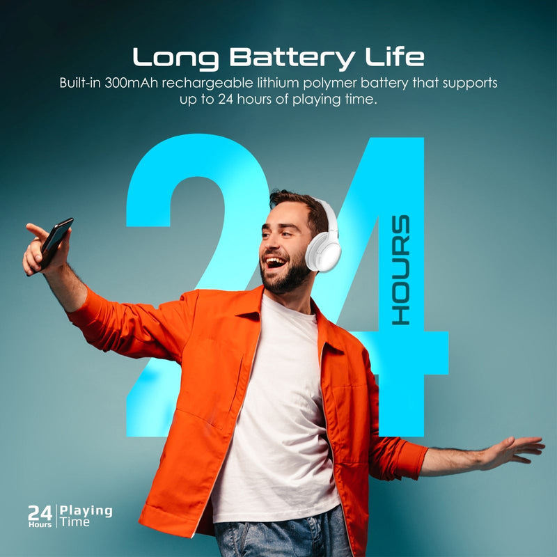 Promate High-Fidelity Stereo Deep Base Bluetooth Wireless Headphones. Up to 24 Hours