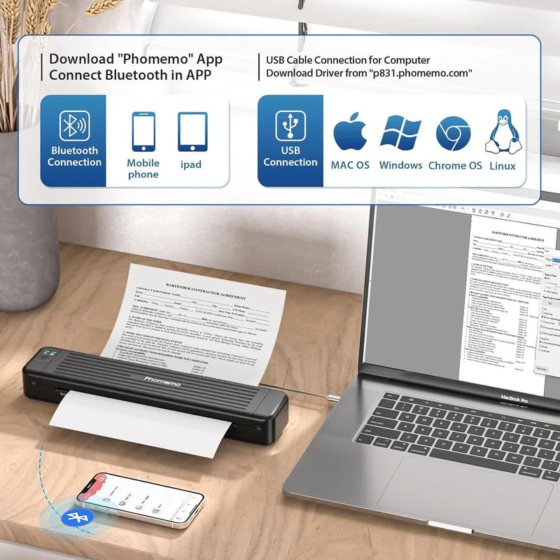 Phomemo Bluetooth Portable Printer-Thermal