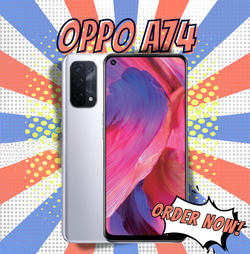 OPPO A74 6.5 Inches Smartphone, 6/128 GB, Space Silver