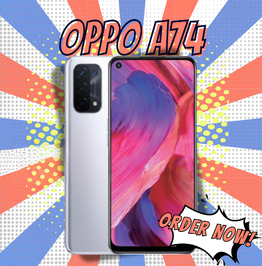 OPPO A74 6.5 Inches Smartphone, 6/128 GB, Space Silver