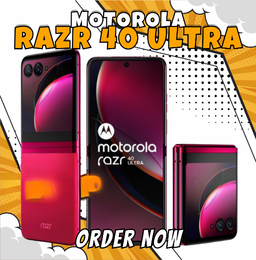 Motorola razr 40 Ultra 5G 256GB Storage + 8GB RAM - 6.9"/3.6" FHD Display - Dual SIM (Nano SIM + eSIM) Unlocked Android 13 Flip Phone - UK/EU Version (Viva Magenta)