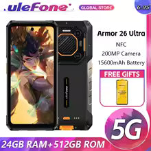 Ulefone Armor 26 Ultra Rugged Smartphone 12GB+512GB, 6.78 inch Android 13 MediaTek Dimensity 8020 15600mAh 200MP Camera 5G NFC