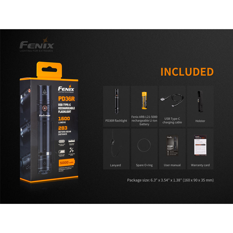 Fenix Tactical & Ourdoor Flashlights PD36R Rechargeable LED Torch