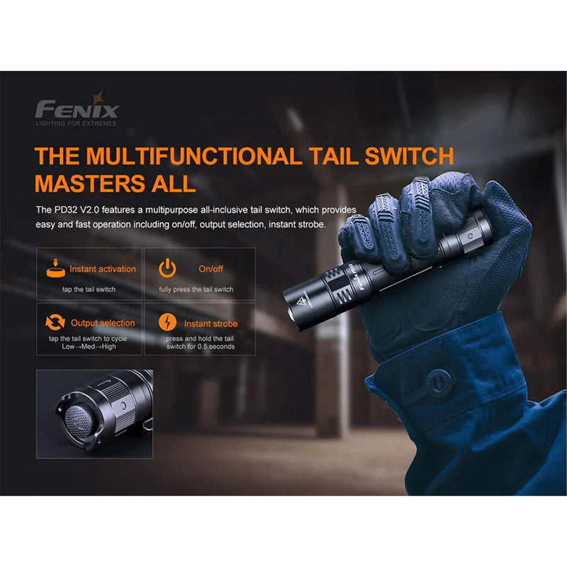 Fenix Tactical & Ourdoor Flashlights PD32 V2.0 Rechargable LED Torch