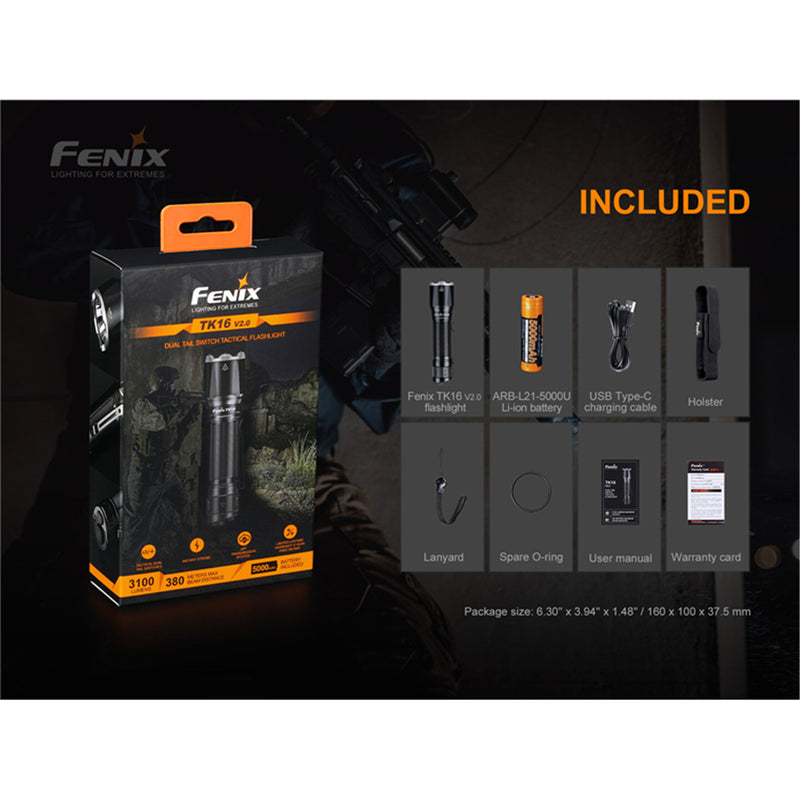 Fenix Tactical Flashlights TK16 V2.0 Rechargable LED Torch