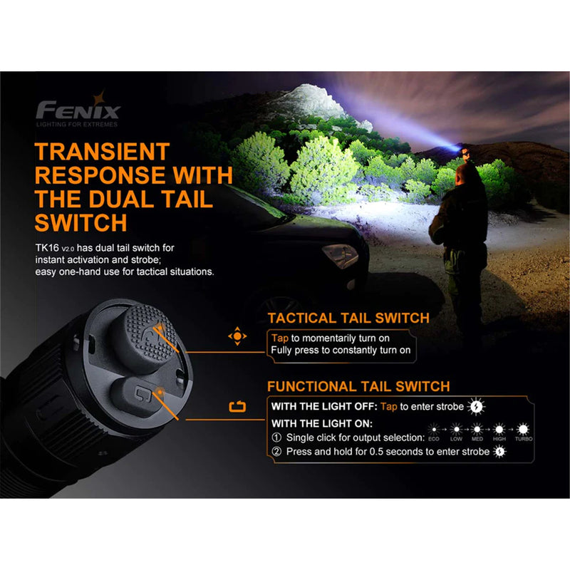 Fenix Tactical Flashlights TK16 V2.0 Rechargable LED Torch