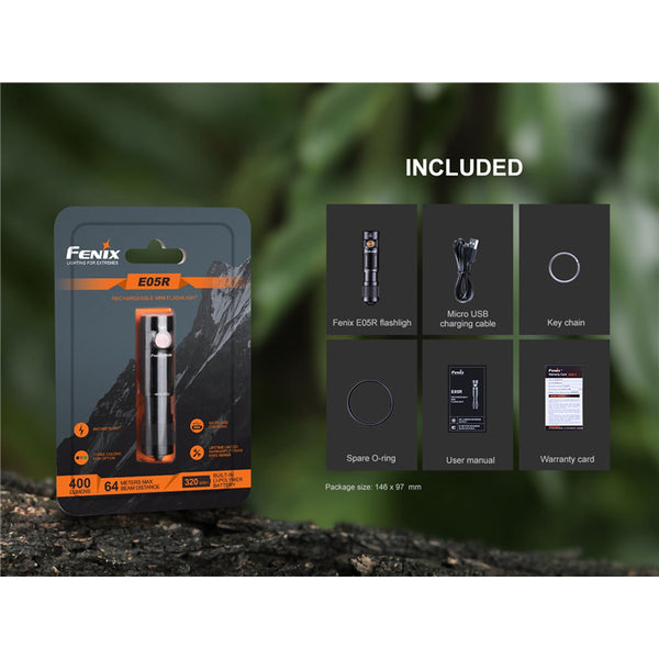 Fenix Everyday Carry Torch E05R Mini Keychain Flashlight
