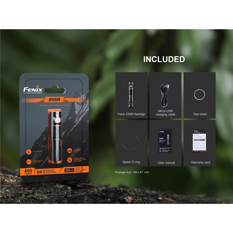 Fenix Everyday Carry Torch E05R Mini Keychain Flashlight