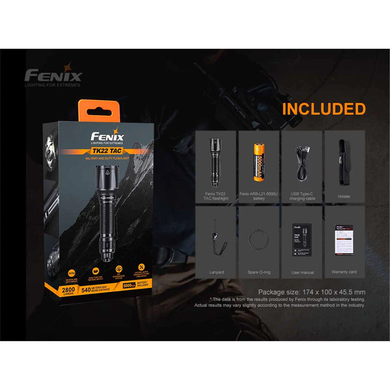 Fenix Tactical Flashlights TK22 TAC Rechargeable LED Torch