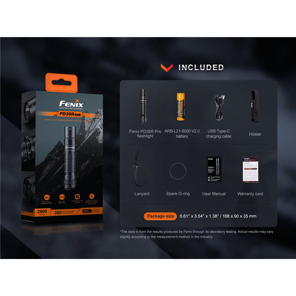 Fenix Tactical & Ourdoor Flashlights PD36R Pro Heavy-Duty Rechargeable LED Torch