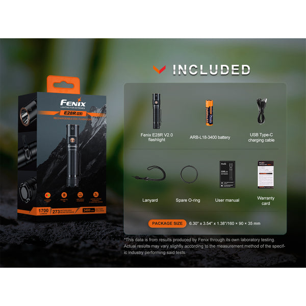 Fenix Everyday Carry Torch E28R V2.0 Rechargeable Flashlight