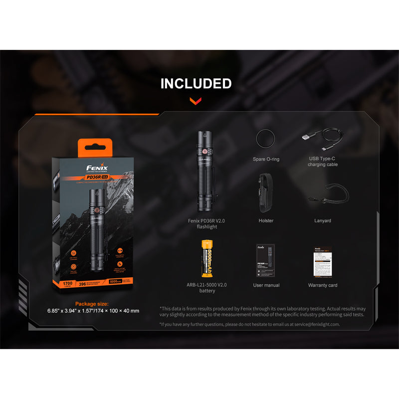 Fenix Tactical & Ourdoor Flashlights PD36R V2.0 Rechargeable LED Torch