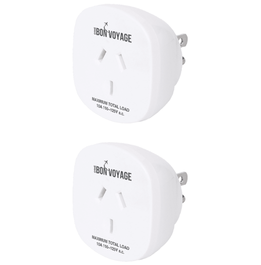 Bon Voyage Travel Adaptor Australia to USA (2 Pack)