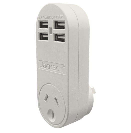 Jackson 4 USB Charger with Mains Power Outlet 1 Amp
