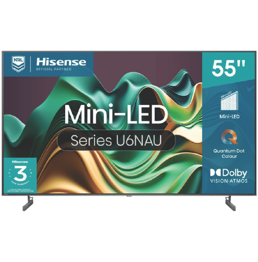 Hisense 55" U6NAU Mini-LED 4K QLED Smart TV 24