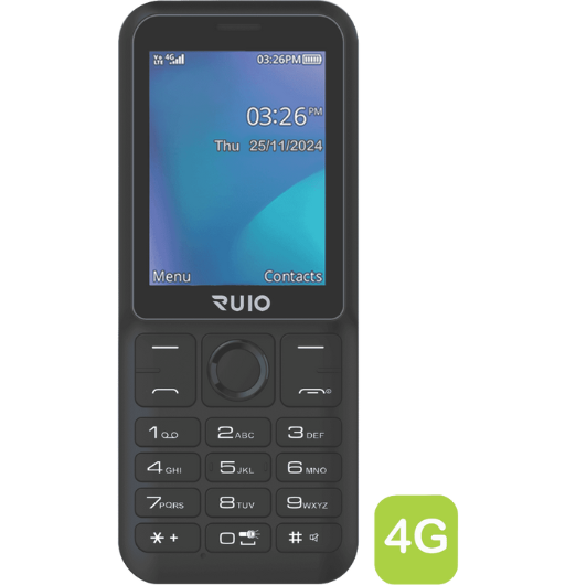 RUIO F286 4G Mobile Phone Black (B2432)