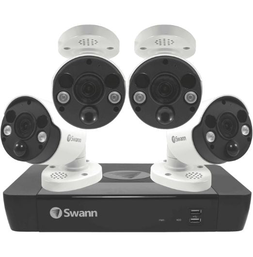 Swann 4 x Bullet w/ Spotlights Camera 8 Channel 4K Ultra HD 2TB NVR CCTV Kit