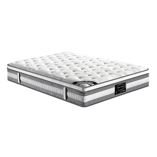 Caleb 34cm Mattress Euro Top Pocket Spring Coil with Knitted Fabric Medium Firm Thick - Single