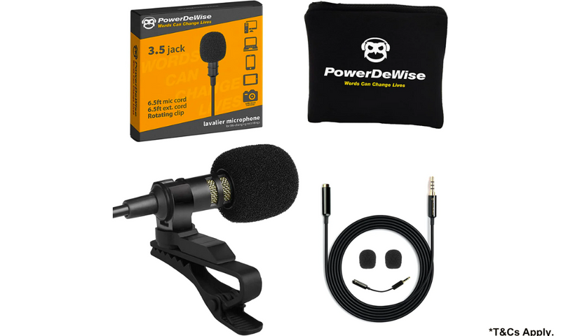PowerDeWise Professional Grade Lavalier Clip On Microphone