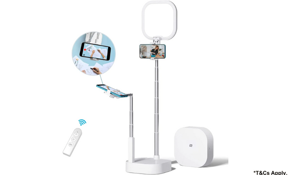 Giragaer Extendable Selfie Recording Stand with Light