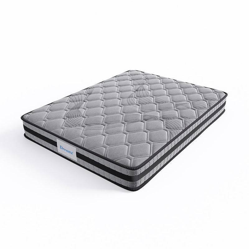 Charlotte 22cm Spring Foam Mattress Medium Firm Dark Grey - Double
