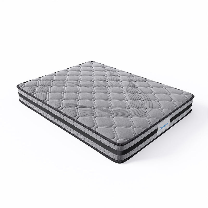 Charlotte 22cm Spring Foam Mattress Medium Firm Dark Grey - Queen