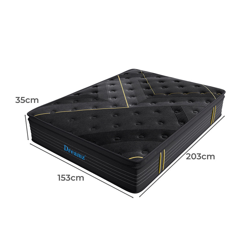 Nicola 35cm Spring Mattress Bamboo Euro Top Pocket HD Egg Foam - Queen