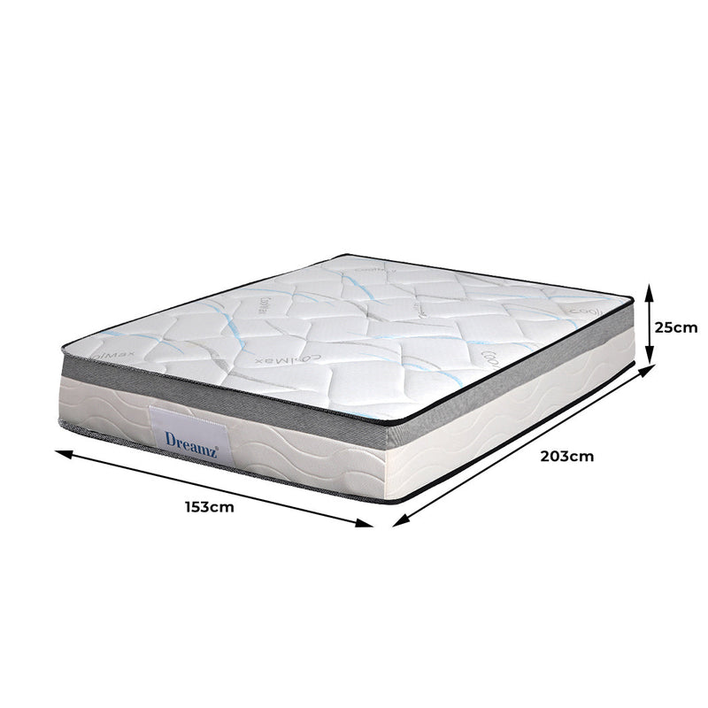Verona 25cm Top Pocket Spring Medium Firm Premium Foam Mattress - Queen