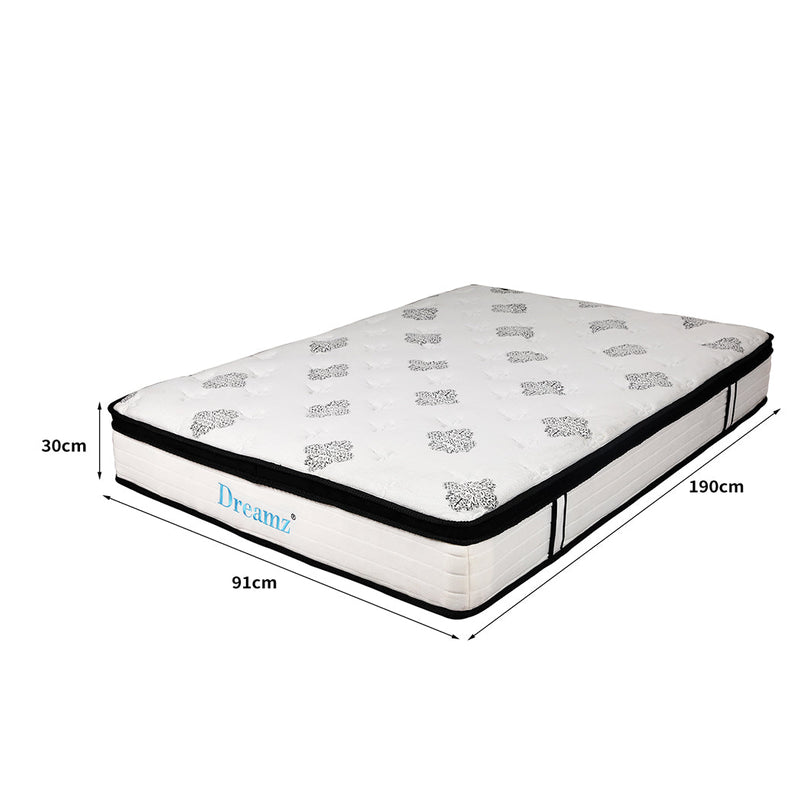 Elisa 30cm Mattress Spring Premium Top Foam Medium Firm - Single