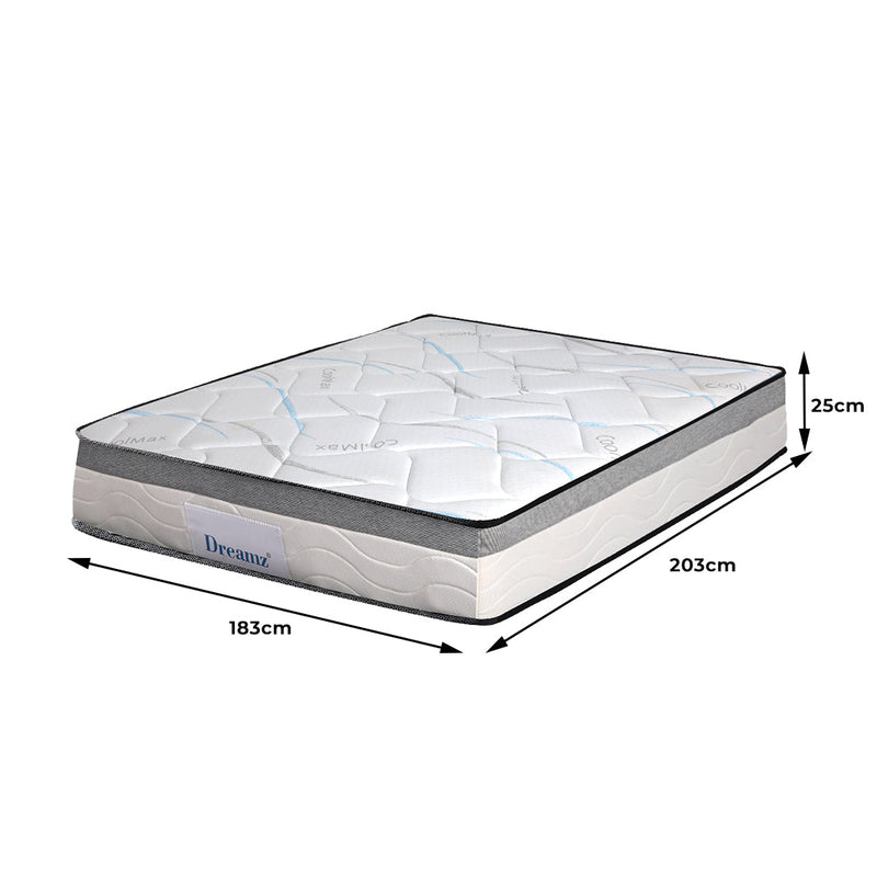 Verona 25cm Top Pocket Spring Medium Firm Premium Foam Mattress - King
