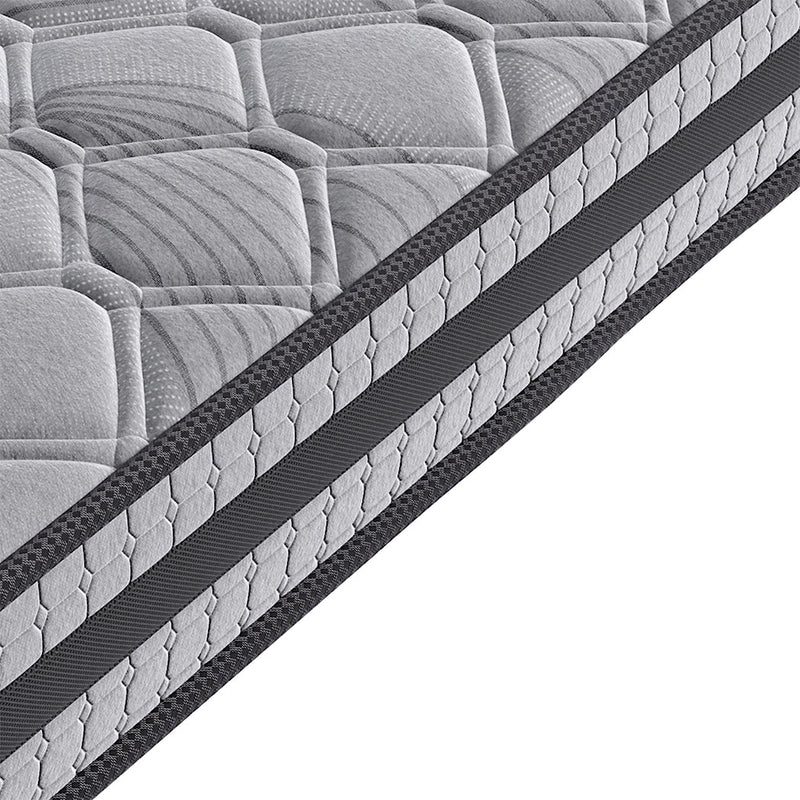 Charlotte 22cm Spring Foam Mattress Medium Firm Dark Grey - Double