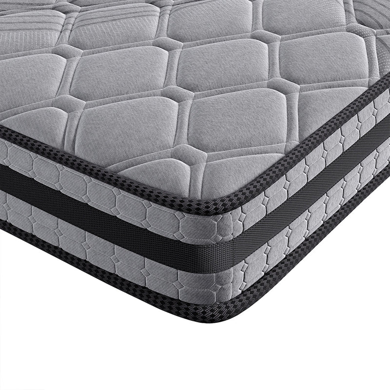 Charlotte 22cm Spring Foam Mattress Medium Firm Dark Grey - Double